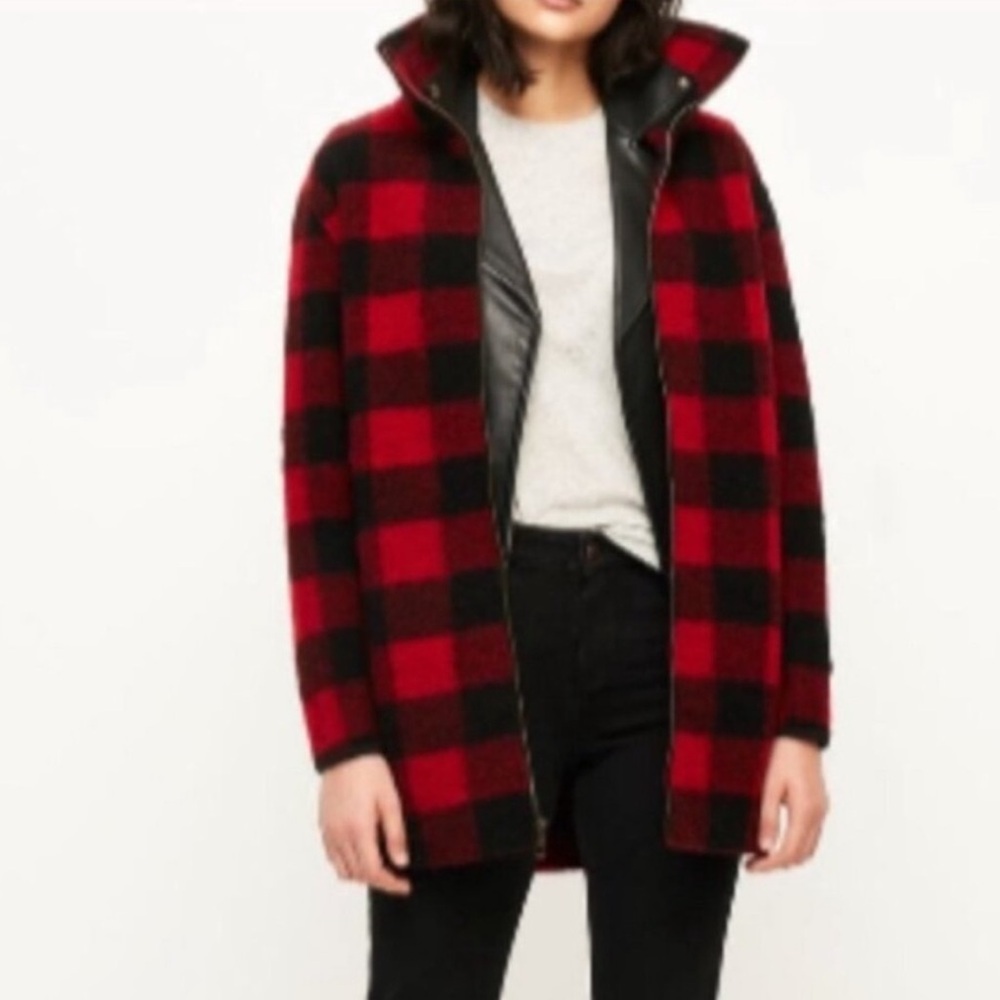 ROOTS Seymour Red and Black Buffalo Plaid Wool Blend Jacket